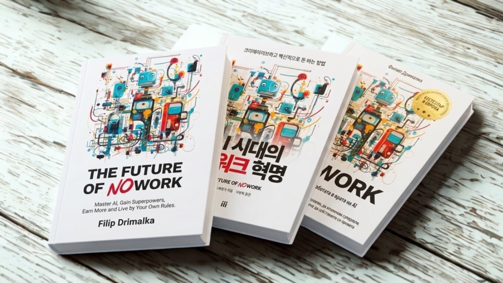 The Future of No Work — international editions (English, Korean, Bulgarian)