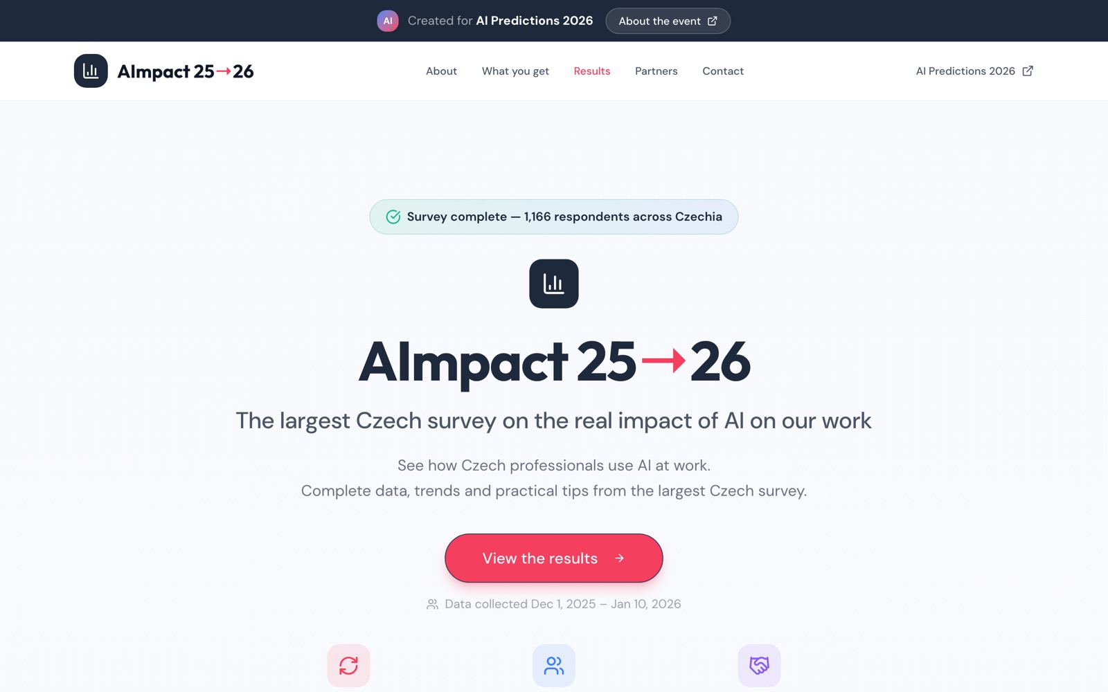 AImpact — survey and results screens