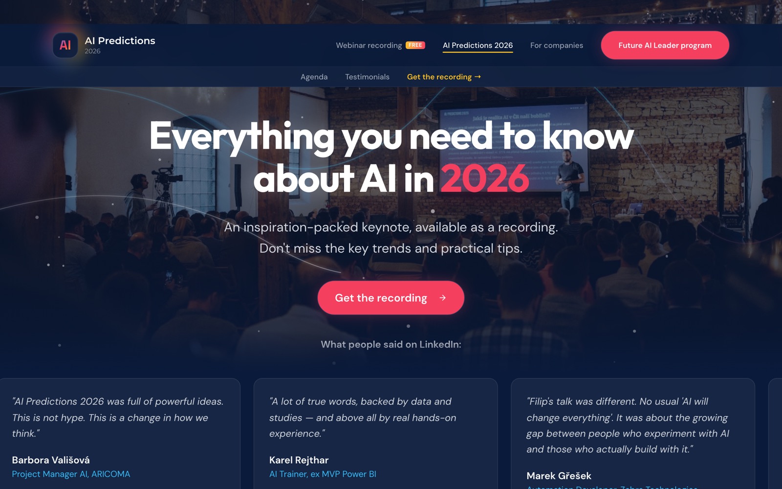 AI Predictions — production screens